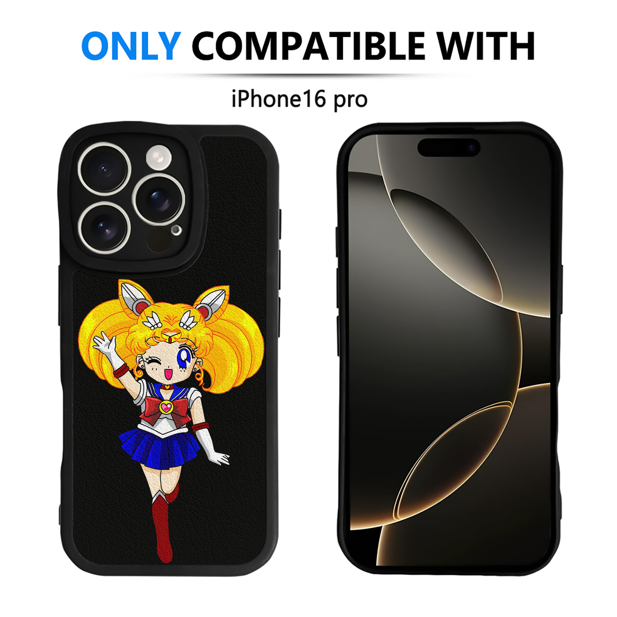 （画像用） 美少女戦士セーラームーン 月野 うさぎ つきの うさぎ Sailor Moon Tsukino Usagi 【iPhone 16シリーズ対応】シリコンスマホケース（レザー調） 材質：シリコン